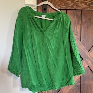 Chico's Vibrant Green Tunic Top